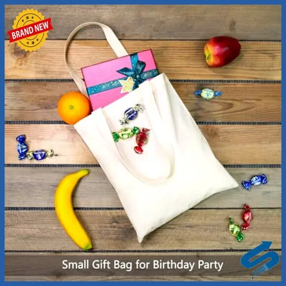 Lightweight Cotton Tote Bags Reusable Eco-Friendly Grocery Shopping DIY